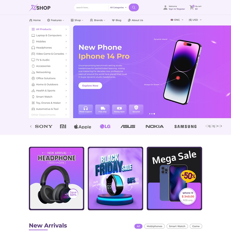 XShop - Multipurpose Responsive Electronic Magento 2 Theme - Image 5