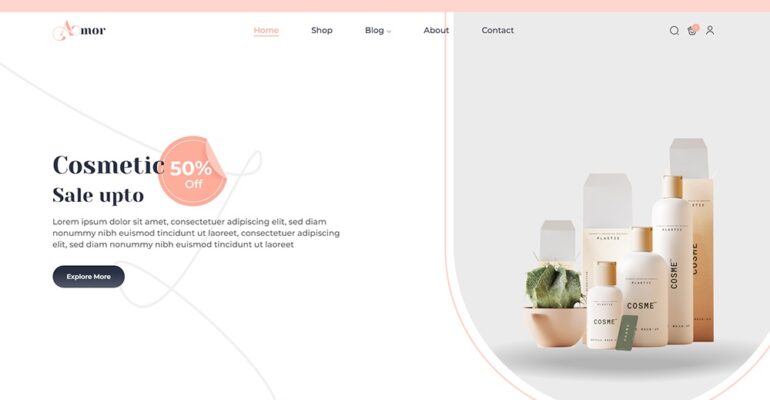 Amor – Free Woocommerce Theme for Beauty and Cosmetics Shop