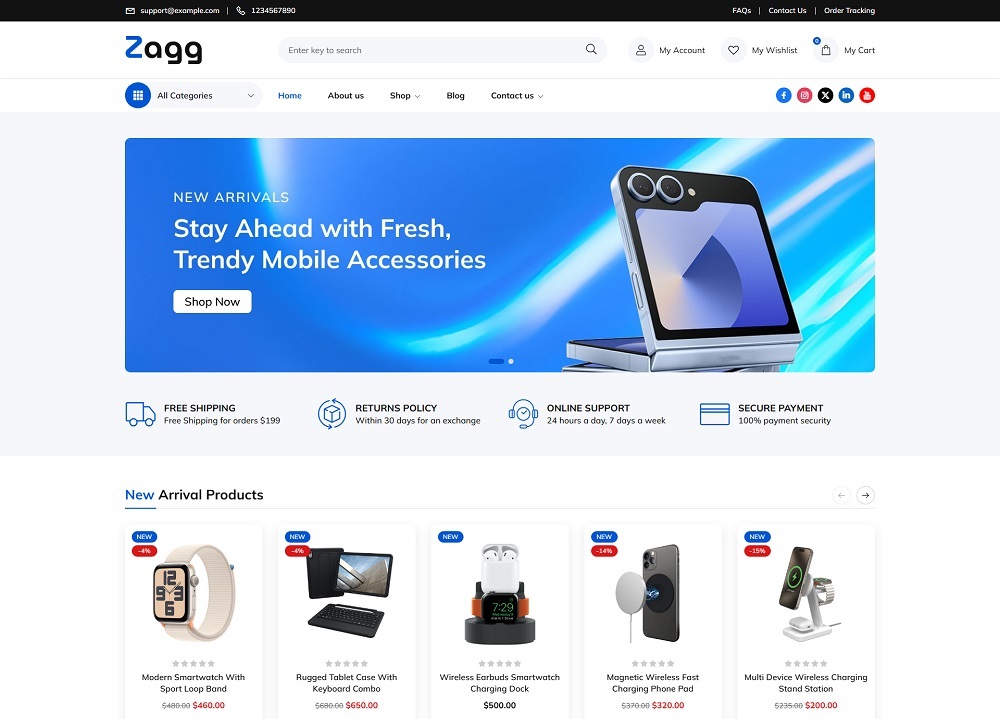 Zagg Free – Electronics & Accessories Free WooCommerce Theme